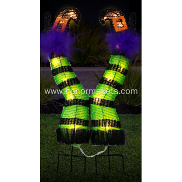 Set of 2 Halloween Lighted Wicked Witch Legs with Stakes